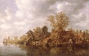 Jan van Goyen Village at the River oil painting